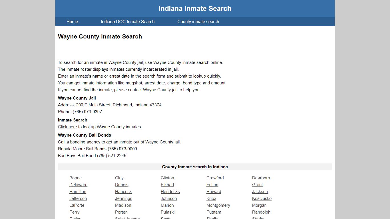 Wayne County Inmate Search